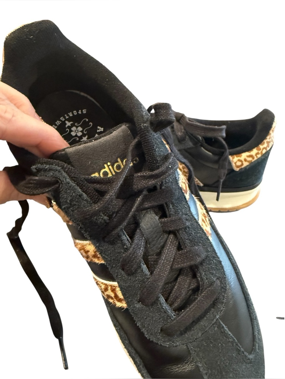 ADIDAS 70’s 2.0 Leopard Black Leather Sneakers Women’s 7.5 (K15790) EUC - Picture 13 of 13